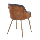Bacci - Chair (Set of 2) - Antique Copper Metal, Walnut Wood