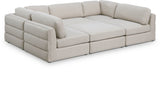 Beckham - 6 Piece Modular U-Shaped Armless Sectional