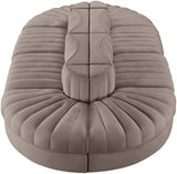 Rummi - Oval Velvet Performance Fabric Upholstered 8 Piece Modular Sectional