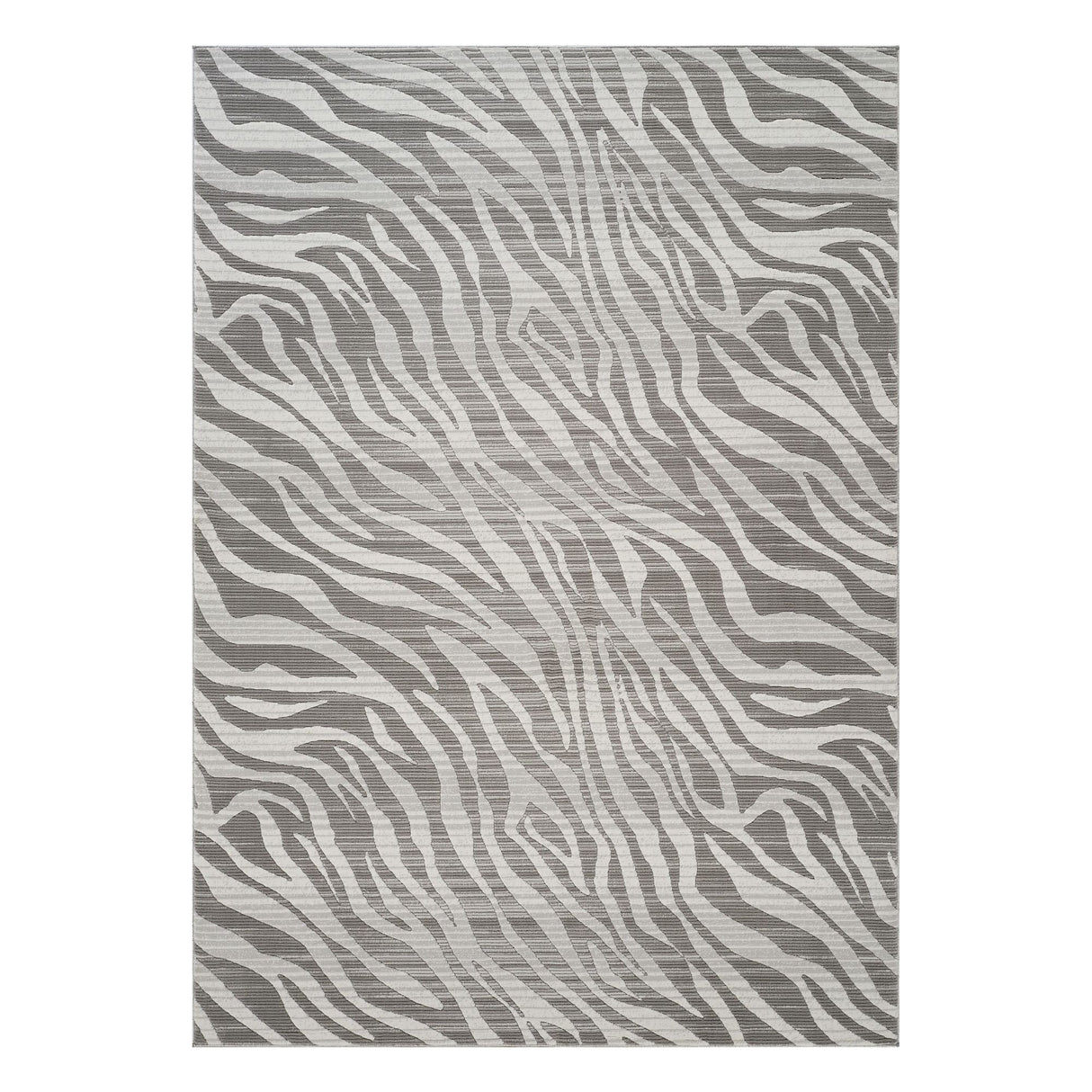 Geometrix - 5'3" X 7'3" Area Rug Geometric & 3D Effect - Ivory / Gray