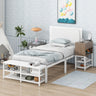 Platform Bed With 2 Tier Storage Shelves, Storage Cabinet