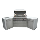 Mont Alpi Deluxe Series 8 Ft U-Shaped Natural Gas Outdoor Kitchen Island w/ Side Burner - MAi805-D45