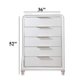 Bedroom Chest With 5 Drawers Storage Furniture - White