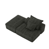 Modern Oversized Modular Sectional Sofa, Sparkling Chenille Fabric Soft Cushions With 2 Pillows