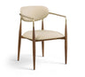 Ronda - Vegan Leather Upholstered Dining Arm Chair - Walnut Legs
