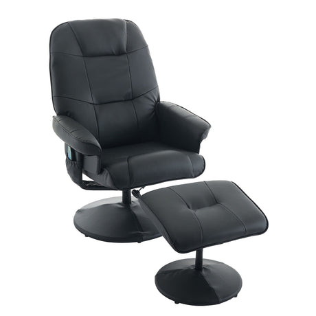 360° Swivel Reclining Chair With Wrapped Base, 5 Point Vibration Massage