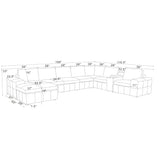 Modular Sectional With Large Square Arms, Custom Configuration