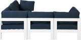Nizuc - Outdoor Patio 5 Piece Modular Sectional With White Frame