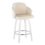 Cinch - Contemporary Fixed-Height Swivel Counter Stool (Set of 2) - White Wood