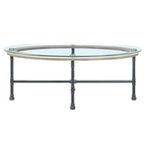 Brantley - Coffee Table - Clear Glass & Sandy Gray
