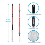 Ultra Fine Fiber Twist Mop With 57.5 Inch Long Handle For Dry And Wet Floor Cleaning - Red