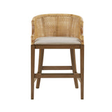 Casual Handcrafted Rattan Counter Stool