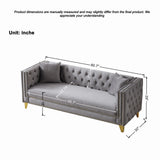 3 Seater Deep Seat Sofa, Sofa With Button Nailhead, Square Arm