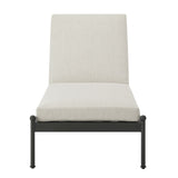 Leni - Outdoor Lounge Chaise With Cushions And Powder Coated Aluminum Frame - Moonveil / Warm Gray