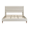 Modern Upholstered Platform Bed With Wave Shaped Headboard