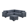 Contemporary L - Sectional Sofa Set With Ottoman And Pillows