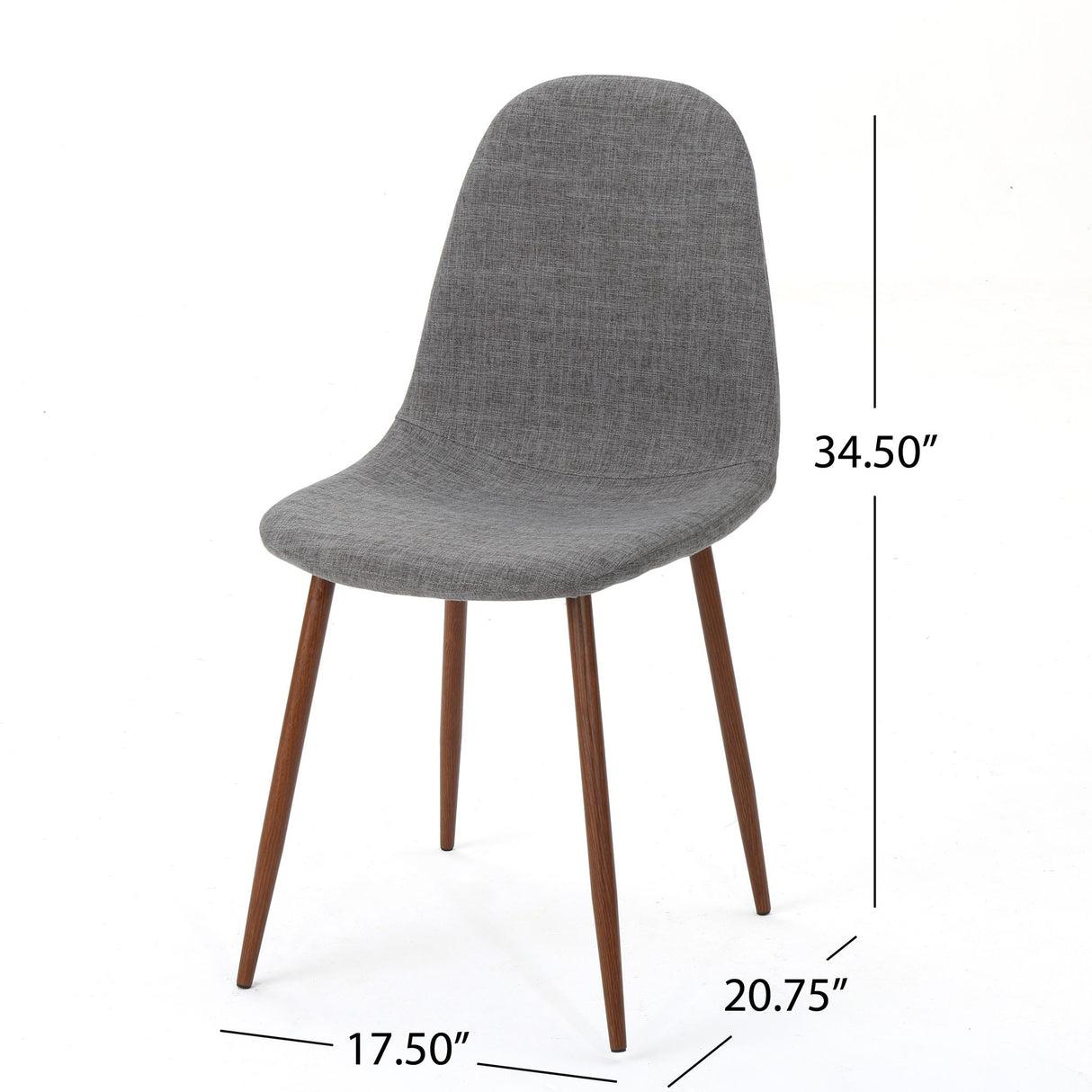 Modern Minimalist Fabric Dining Chair With Iron Legs