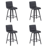 Vienna - Modern Counter Height Swivel Bar Stool - Black Brushed Wood Frame