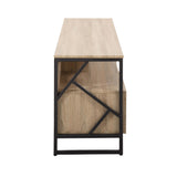 Folia - TV Stand - Natural Wood And Black Steel