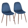 Pebble - Contemporary Chair (Set of 2) - Walnut Frame, Velvet