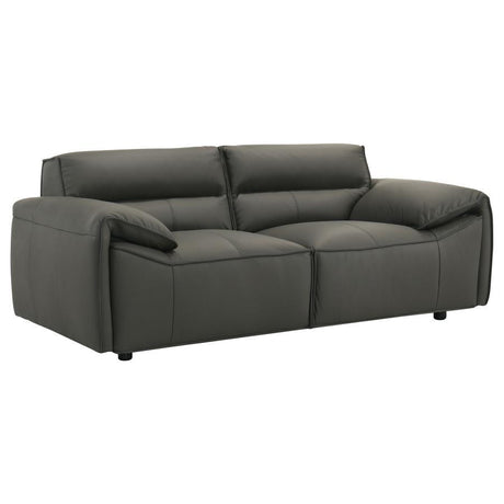 Buxton - Top Grain Leather Upholstered Loveseat