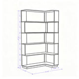 Freestanding Corner Bookshelf For Living Room - Dark Brown