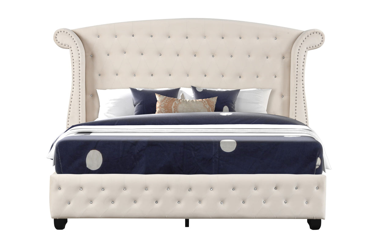 Sophia - Crystal Tufted Upholstered Bed