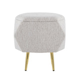 Diamond - Ottoman - Gold Metal Legs