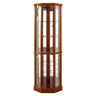 6 Shelf Lighted Corner Curio Cabinet With Adjustable Tempered Glass Shelves And Mirror Back (E26 Light Bulb Not Included)