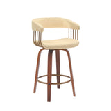 Topanga - Swivel Walnut Wood Stool