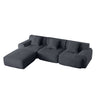 L Shaped Modular Sectional Sofa Corduroy And Movable Ottoman