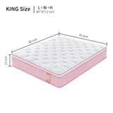 12" Hybrid Mattress With Individual Pocket Spring, Comortable Memory Foam