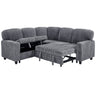 L-Shaped Sofa With Pull Out Sofa Bed With USB