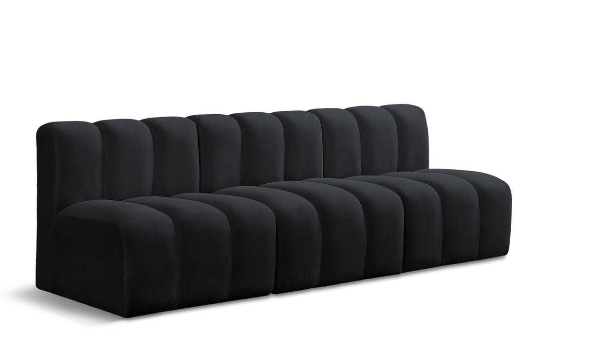 Arc - Velvet 3 Piece Modular Straight Sofa