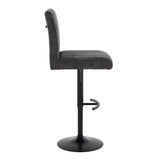 Hannah - Adjustable Barstool With Rounded T Footrest (Set of 2) - Black Metal