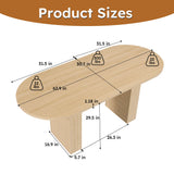 Oval Dining Table With Wood Strip Base