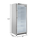 21 Cu. Ft. Commercial Freezer with Glass Door in White - Manual Defrost (KM-FMD20WGD)