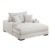 Upholstered Chaise Lounge With Cup Holders USB Port And Pillows