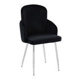 Dahlia - Contemporary Dining Chair (Set of 2) - Chrome Metal