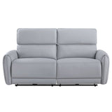 Jeromie - Power Motion Sofa With USB Port - Gray Synthetic Leather