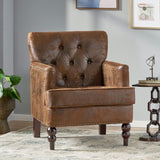 Vitality - Club Chair With Button Tufted Diamond Stitching And Turned Legs