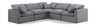 Indulge - Velvet 5 Piece Modular Corner Sectional