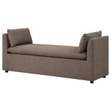 Isiah - Raised Arm Accent Bench - Brown