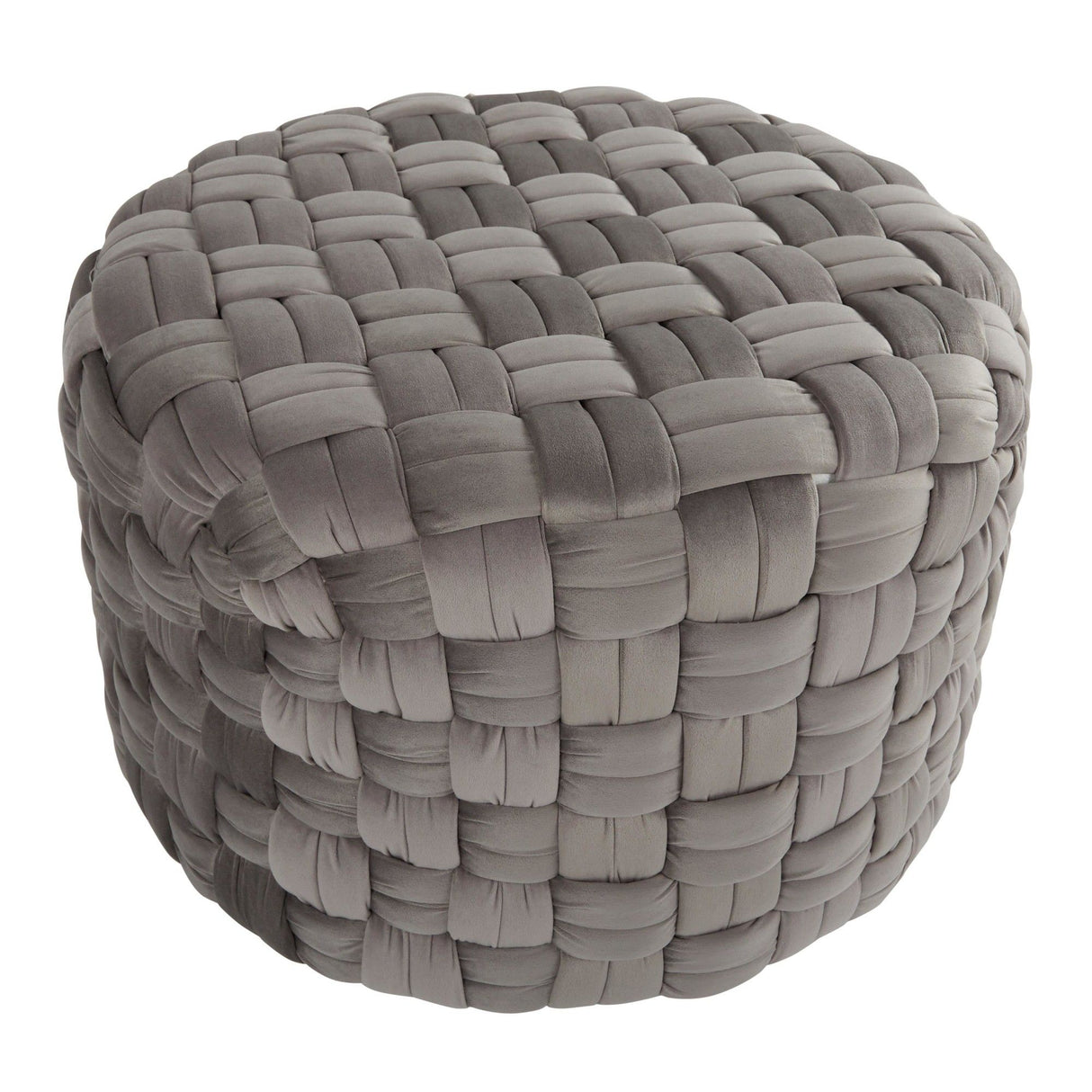Braided - Round Velvet Ottoman