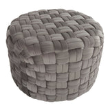 Braided - Round Velvet Ottoman