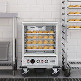 33 in. Commercial Insulated Half-Size Heated Holding Proofing Cabinet with 12-Pan Capacity and Glass Door in Silver (KM-CHP12-SIGL)