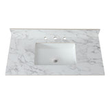 Elegant Sintered Stone Bathroom Vanity Top With Rectangular Undermount Ceramic Sink