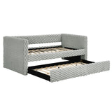 Modern Twin Size Daybed Upholstered Sofa Bed With Pull Out Feature - Dark Gray