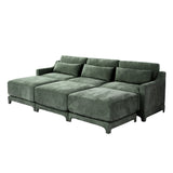 Stylish Sofa With Ottoman And Lumbar Pillows, Ergonomic Design