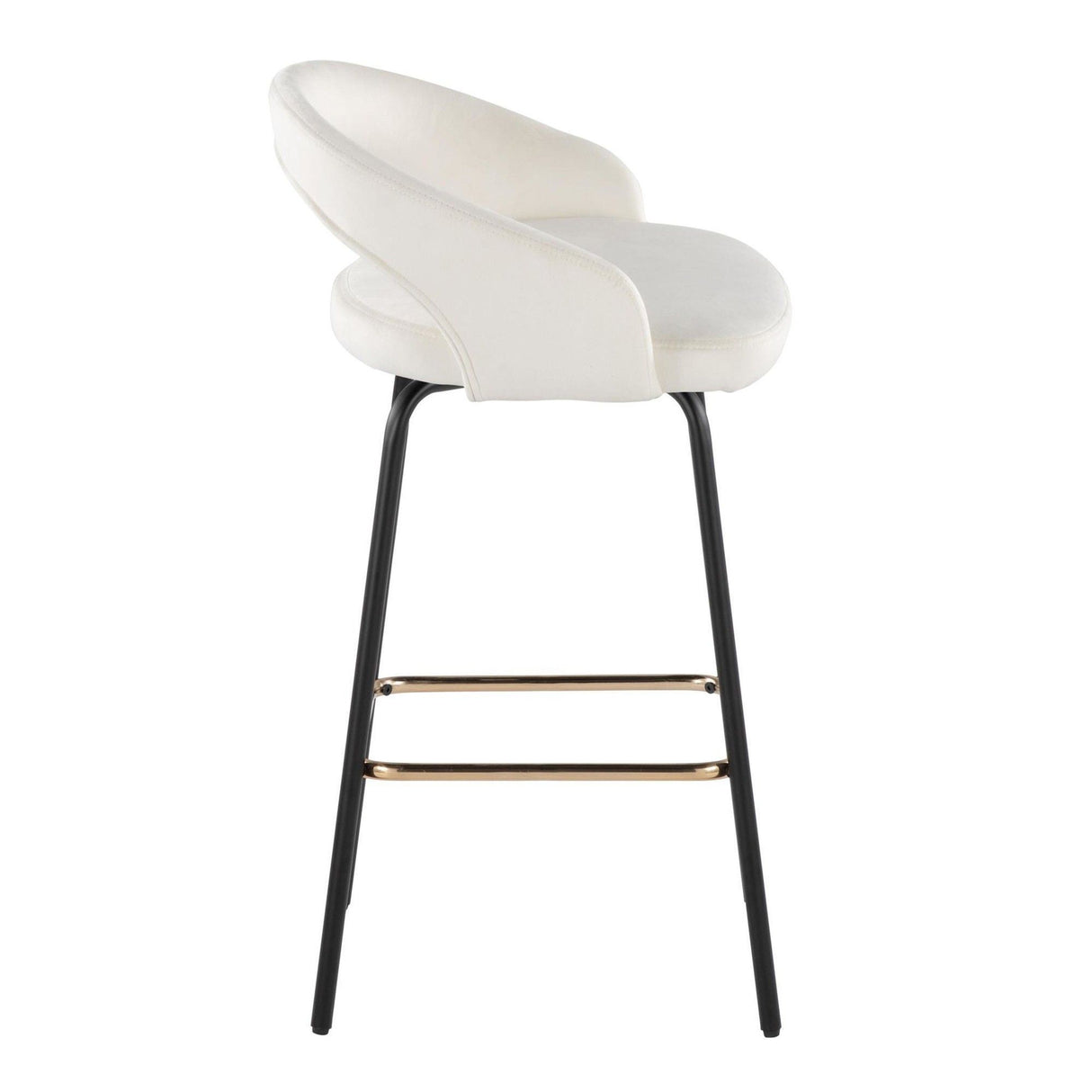 Grotto - Upholstered Fixed-Height Counter Stool - Black Metal